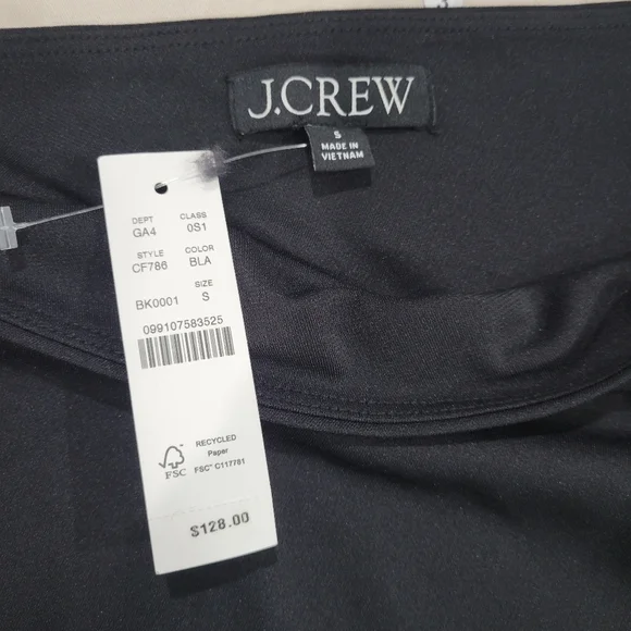 J Crew One-shoulder dress in jersey crepe CF786 Black